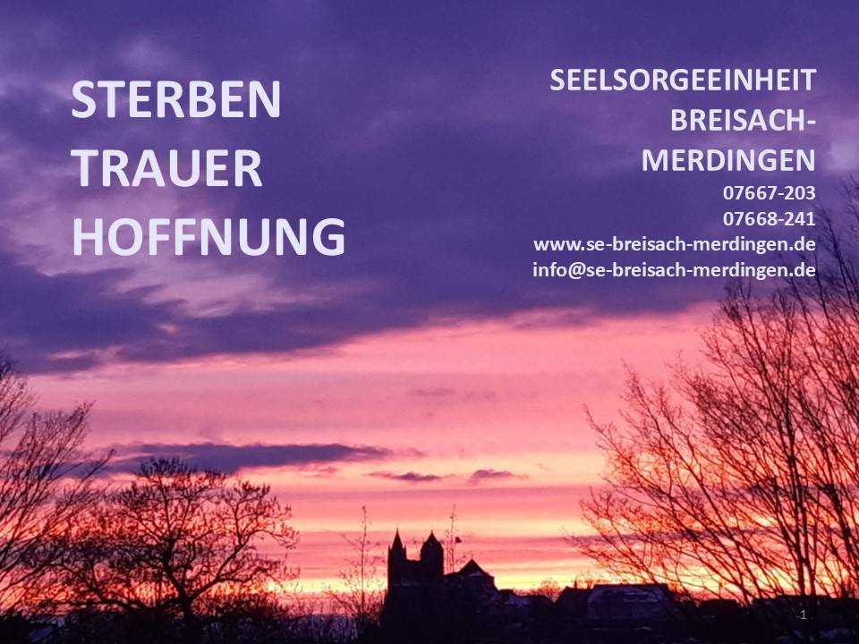 Broschüre Trauer und Hoffnung